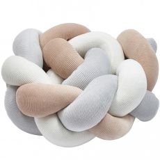 Бампер - косичка Twins 3-х прядная 240 см Ego 2020-K3-240E-1002, beige/ grey